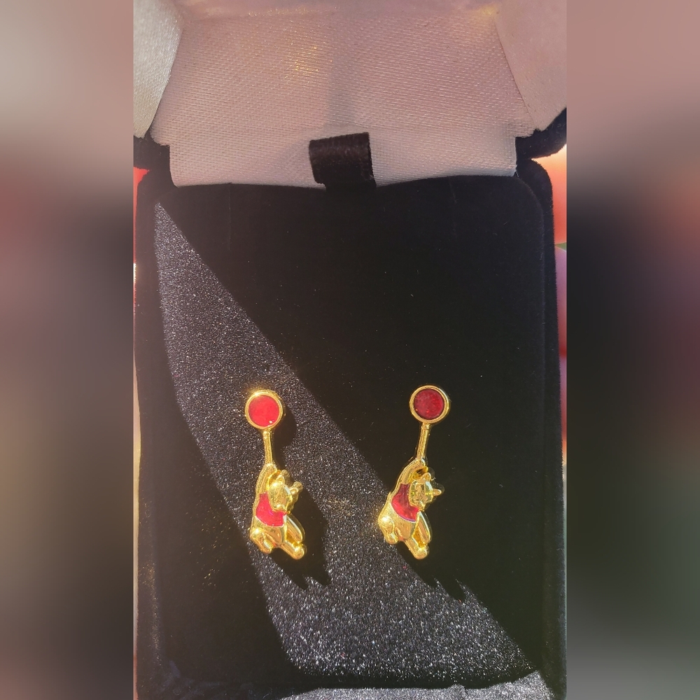 Winnie The Pooh Bear Drop Earrings
